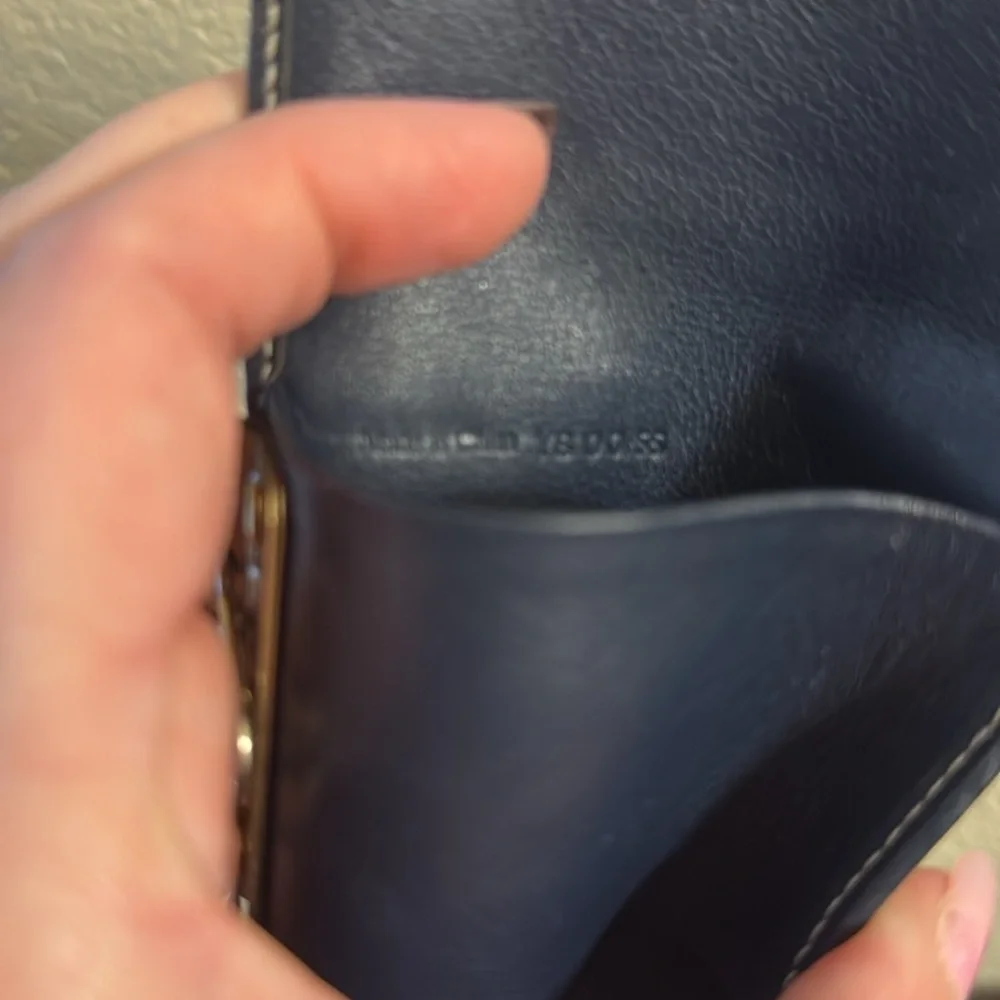 Celine Macadam Authentic Blue Canvas Keyholder Case missing key holders